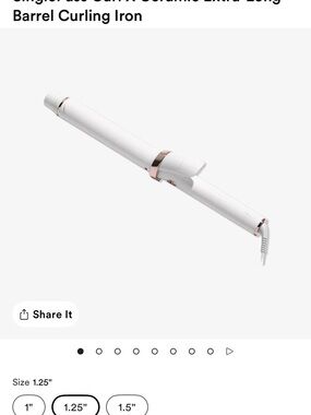T3 White 1.25" Ceramic Curling Iron